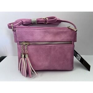 NWT  DELUXITY pink crossbody‎ purse (507)
